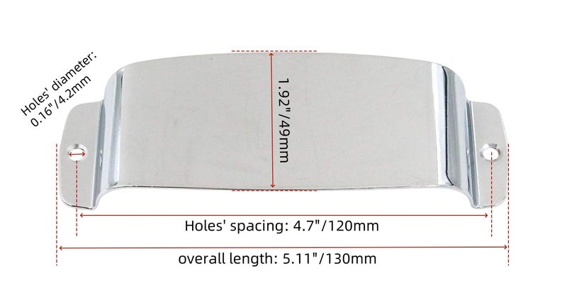 FarBoat Pickup Cover Replacement Part with Screws for Jazz Bass Guitar(Silver) - Image 2